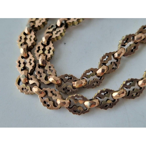 428 - A ANTIQUE FANCY DOUBLE ALBERT CHAIN 9CT 15 INCH 15 GMS