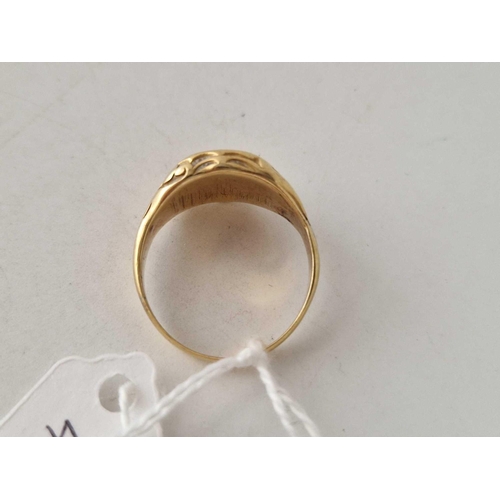 43 - A CRESTED SIGNET RING 18CT GOLD SIZE T 7.7 GMS