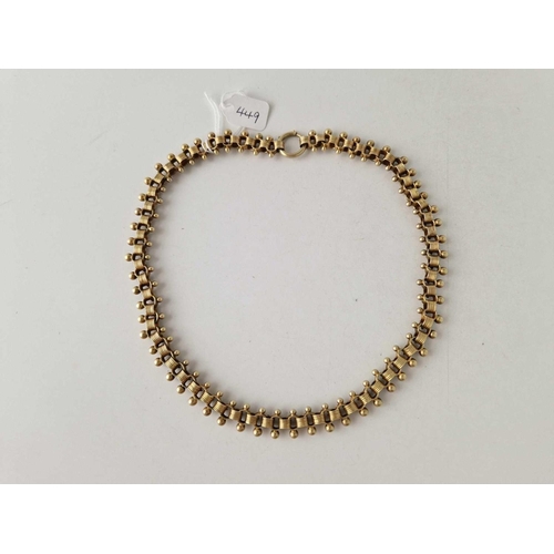 449 - An antique silver gilt collar, 16.5 inch