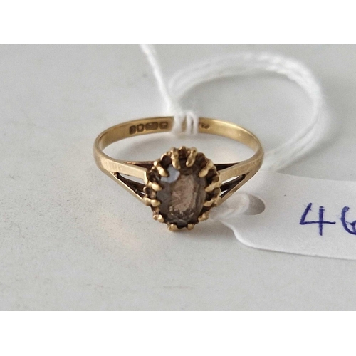 468 - A smokey quartz ring 9ct size P 1.7 gms