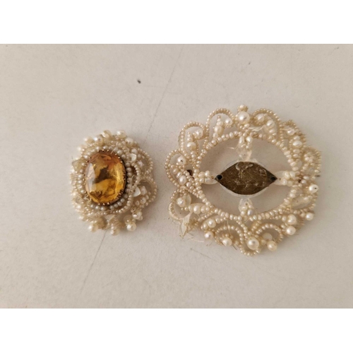 471 - A antique seed pearl brooches