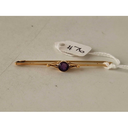 476 - A purple stone brooch 9ct