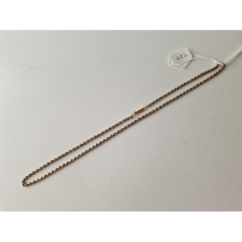 482 - A fancy link chain with cylinder clasp, 9ct, 18 inch, 5.3 g