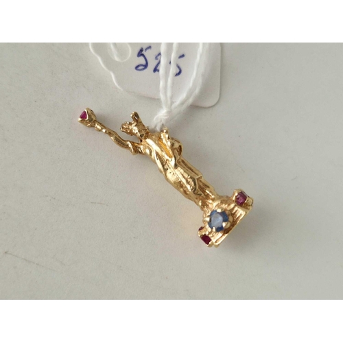 525 - A statue of Liberty charm set with stones 14ct gold 4.4 gms