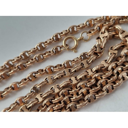 541 - A GOOD GOLD GUARD CHAIN, 9ct, 60 inch, 50.8 g