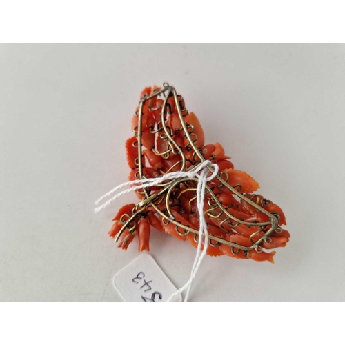 543 - A GOOD CORAL BROOCH/ PENDANT