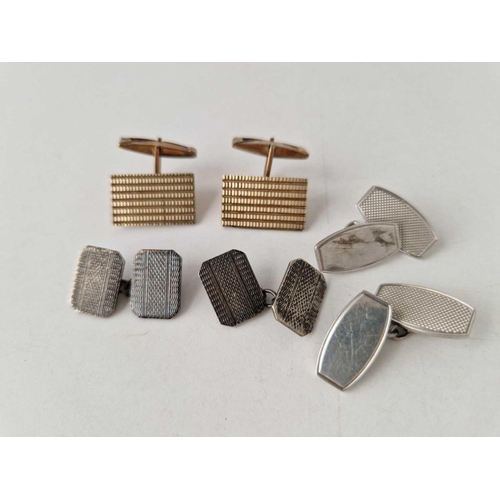 548 - Three pairs of silver cufflinks, 25 g