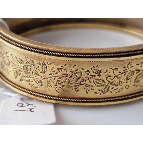 57 - A VICTORIAN BANGLE 15CT GOLD TESTED 20 GMS