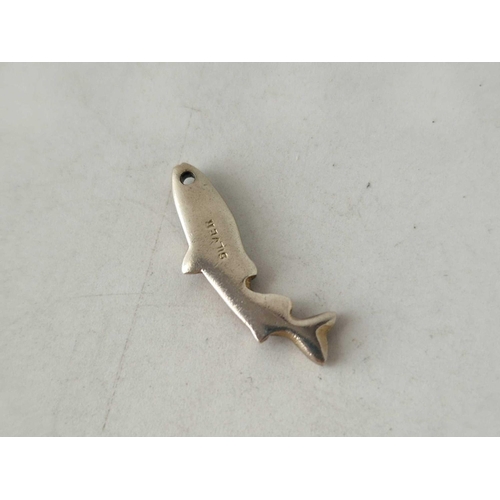 571 - A silver and enamel trout fish charm