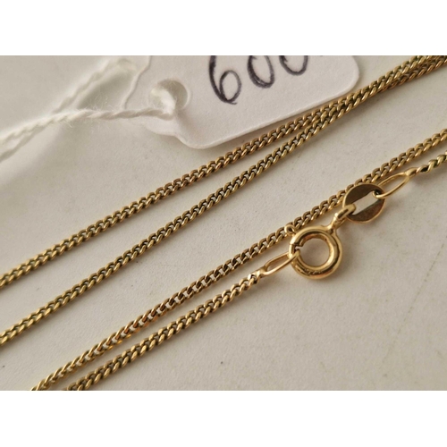 600 - A flat curb link neck chain 16 inch 1.7 gms