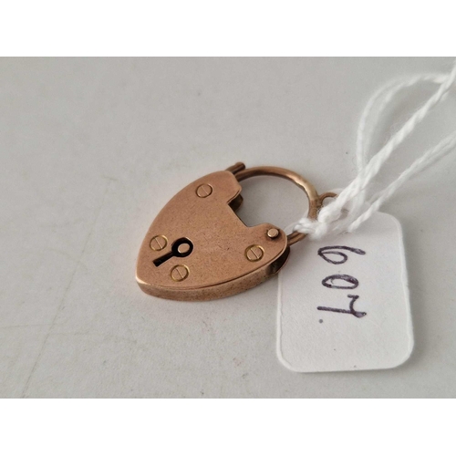 607 - A antique rose gold padlock clasp 9ct 2.9 gms