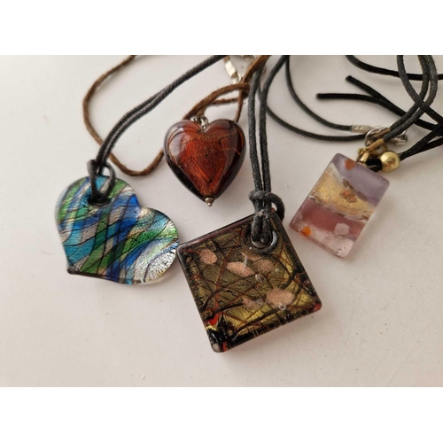 639 - A Murano glass pendant necklace and three other example