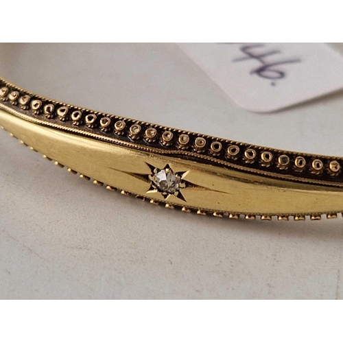 646 - A VICTORIAN DIAMOND BANGLE, 15ct, 8 g