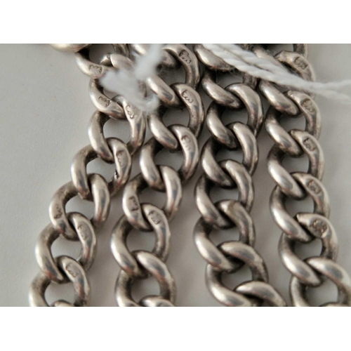 690 - A silver double watch albert chain, 15 inch