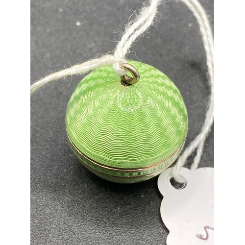 696 - An unusual green Champleve enamel ball watch