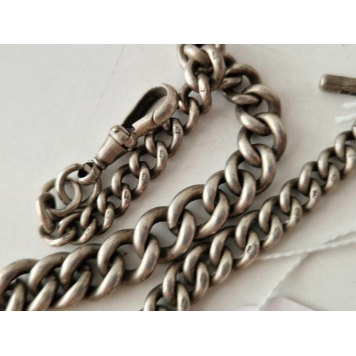 718 - An antique silver Albert watch chain, 56 g