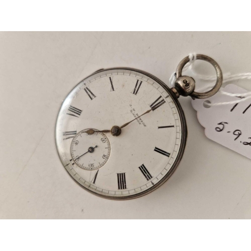 719 - A gents silver pocket watch by Benson