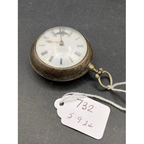 732 - An 18th Century pair cased pocket watch