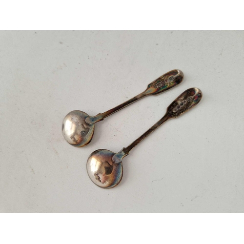 778 - A Pair of Victorian Exeter Salt Spoons 1852 by JS 22g