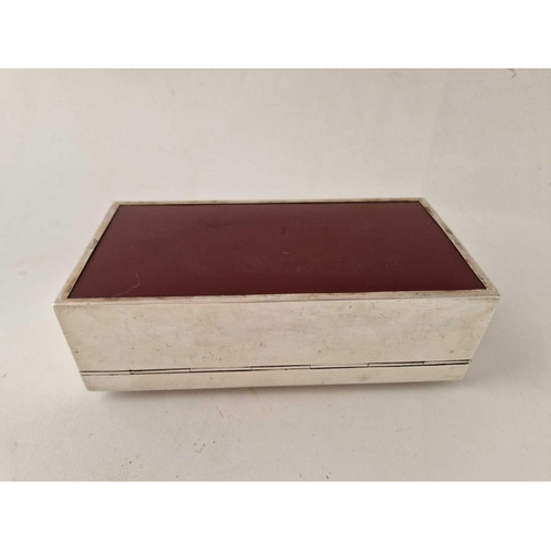 796 - A cigarette box with cedar lined interior, engine turned cover, 7