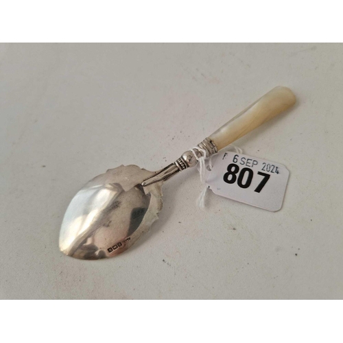 807 - A preserve spoon with MOP handle, Birmingham 1921