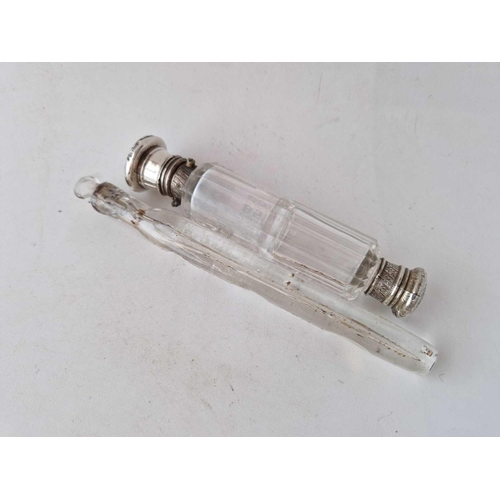 851 - A double ended mounted scent bottle and another also with glass body