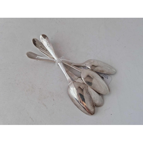 860 - A group of four bright cut tea spoons, one by HB, 51g