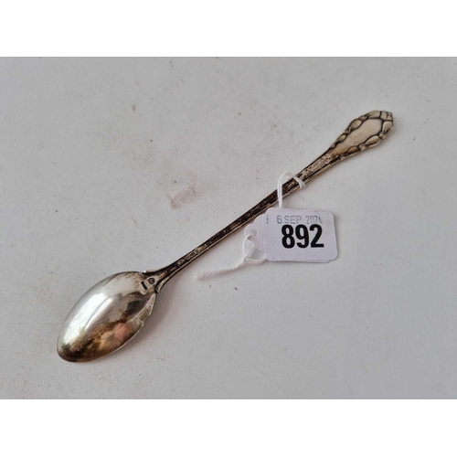 892 - A Georg Jensen stirring spoon with stylish handle, 7.5 inches long