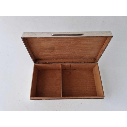 898 - An oblong cigarette box with cedar lined interior, 6.5