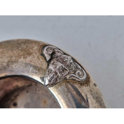 899 - A sterling silver small ashtray decorated with elephant, 2