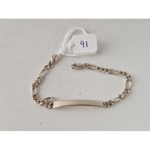 91 - A silver ID bracelet