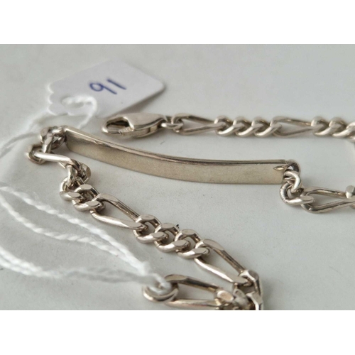 91 - A silver ID bracelet