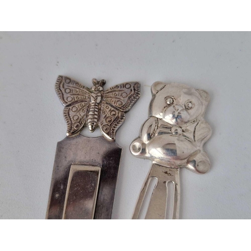 920 - A bookmark with butterfly and another with teddy bear (1 unmarked)