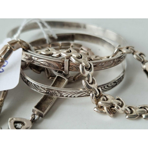 93 - Five silver bracelets 34 gms