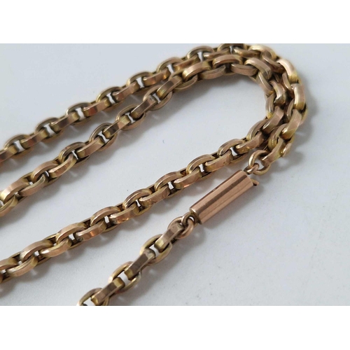 14 - A EDWARDIAN NECK CHAIN WITH BARREL CLASP 9CT 16 INCH 9.3 GMS