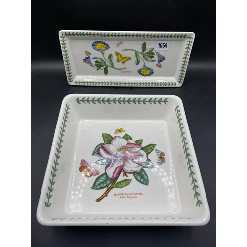 1664 - A Square Portmeirion Bowl and a Sandwich Dish