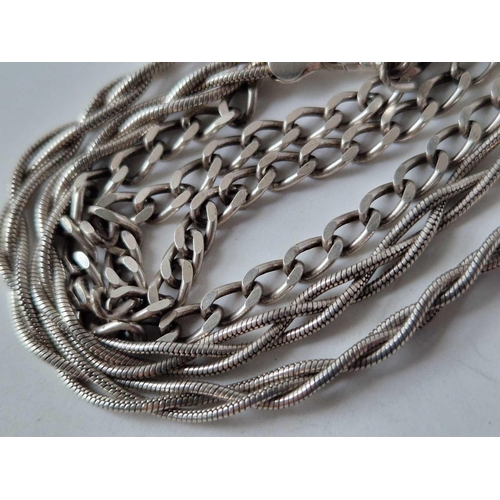 186 - Two silver chains 15 and 16 inch 33 gms