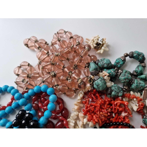 222 - A quantity of assorted beads and necklaces