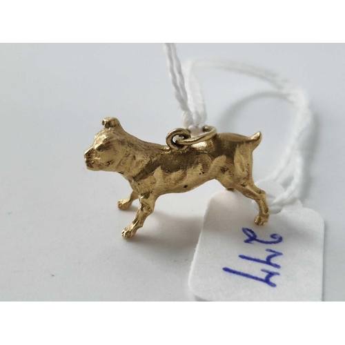 277 - A BULLDOG CHARM 18CT GOLD 3.8 GMS