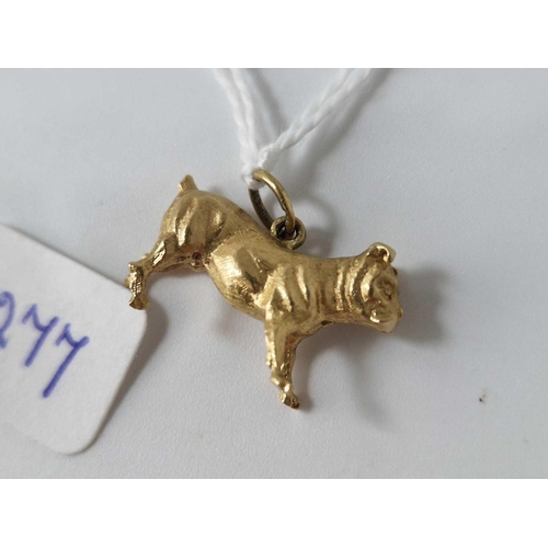 277 - A BULLDOG CHARM 18CT GOLD 3.8 GMS