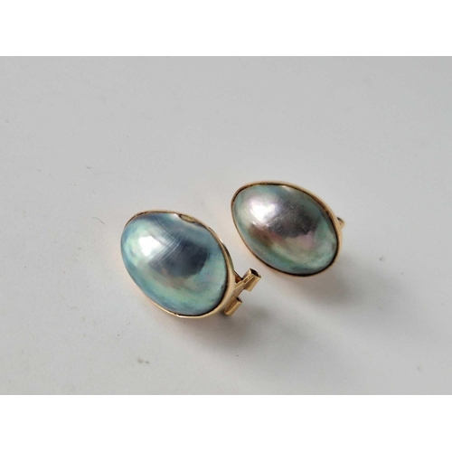 294 - A PAIR OF PEARL SET EARRINGS 18CT GOLD 5.6 GMS