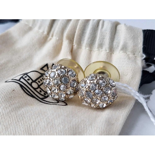 44 - A VIVIEN WESTWOOD fancy cluster earrings in pouch