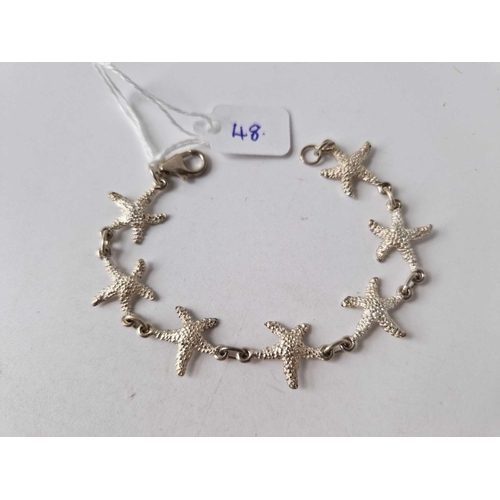 48 - Starfish bracelet set in Silver 7inch