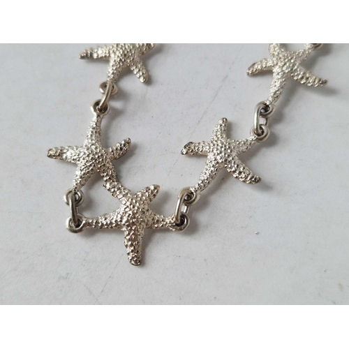 48 - Starfish bracelet set in Silver 7inch