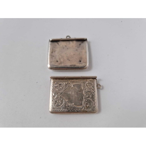 62 - 2 x silver vintage stamp holders 9.3g