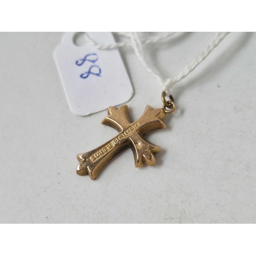 88 - A pearl set cross pendant 9ct