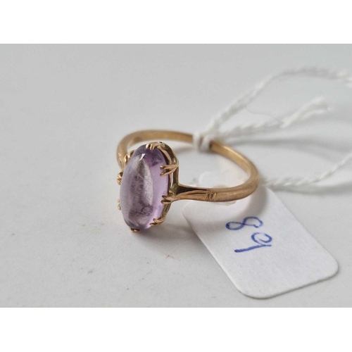 89 - A amethyst ring 9ct size R 2.4 gms