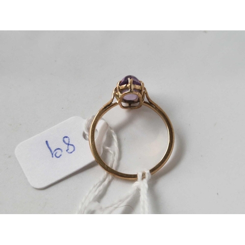 89 - A amethyst ring 9ct size R 2.4 gms