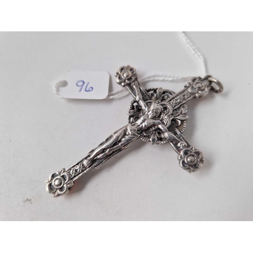 96 - A large silver stone set cross