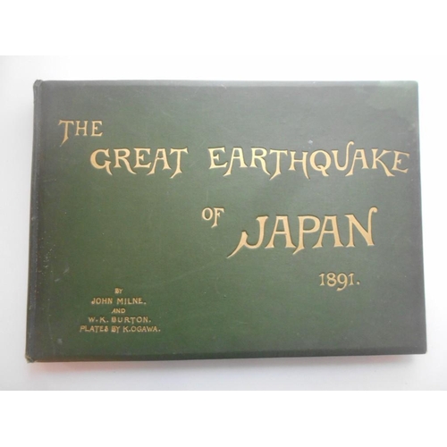 1026 - MILNE, J. & BYRTON, W.K.  The Great Earthquake of Japan  1891,   1st.ed. 1892, Yokohama, 29 photo pl... 